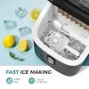 imageAGLUCKY Ice Maker Countertop Portable Ice Cube Maker Machine with 15L Detachable Water Tank 33LbsDay16Pcs5Mins 24H Timer SelfCleaning Small Ice Maker Ice Machine Maker for HomeOfficePartyBlack