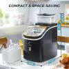 imageAGLUCKY Ice Maker Countertop Portable Ice Cube Maker Machine with 15L Detachable Water Tank 33LbsDay16Pcs5Mins 24H Timer SelfCleaning Small Ice Maker Ice Machine Maker for HomeOfficePartyBlack