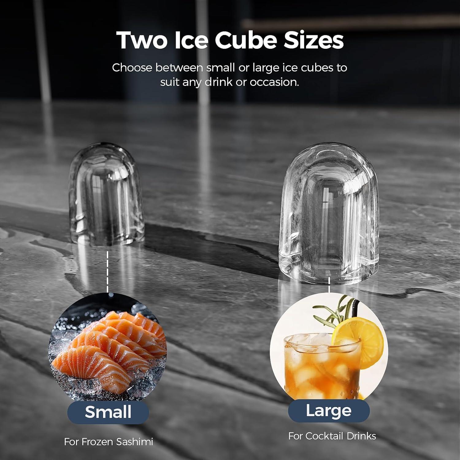 imageAGLUCKY Ice Makers Countertop with SelfCleaning 8 Cubes Ready in 6 Mins Portable Ice Machine with 2 Sizes Bullet IceIce ScoopBasket for HomeKitchenOfficeBarParty BlackBLACK