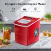 imageAGLUCKY Ice Makers Countertop with SelfCleaning 8 Cubes Ready in 6 Mins Portable Ice Machine with 2 Sizes Bullet IceIce ScoopBasket for HomeKitchenOfficeBarParty BlackRED