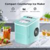 imageAGLUCKY Ice Makers Countertop with SelfCleaning 8 Cubes Ready in 6 Mins Portable Ice Machine with 2 Sizes Bullet IceIce ScoopBasket for HomeKitchenOfficeBarParty BlackGreen