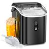 imageAGLUCKY Nugget Ice Makers CountertopPortable Pebble Ice Machine with Soft Chewable IceOneClick OperationSelfCleaning for HomeKitchenBlack